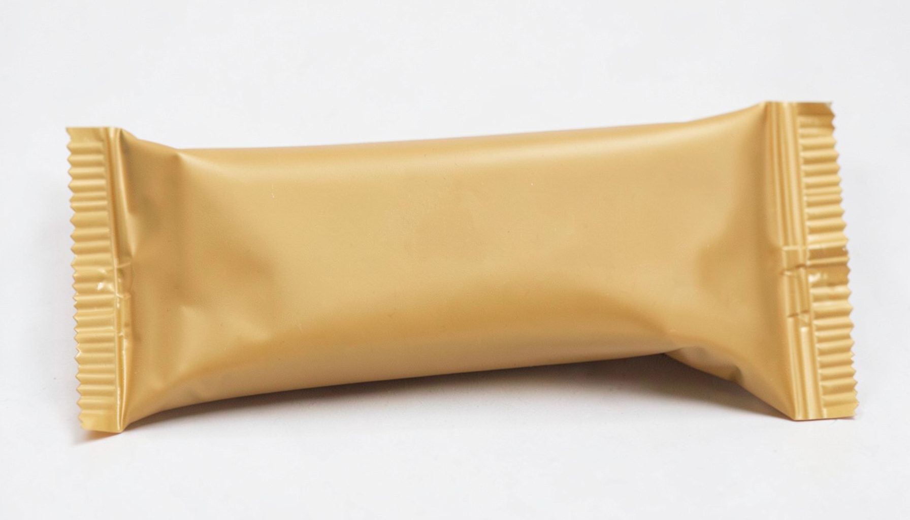 Golden tan chocolate bar packaging with a smooth buttery color scheme, comforting mood